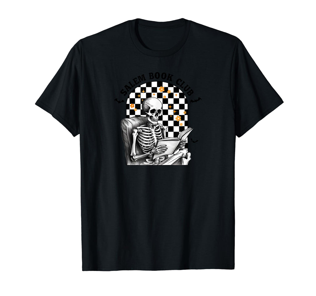 Salems Book Club Skeletons Reading T-Shirt - Minimalist Print Men Women - T-Shirt, Sweatshirt, Hoodie