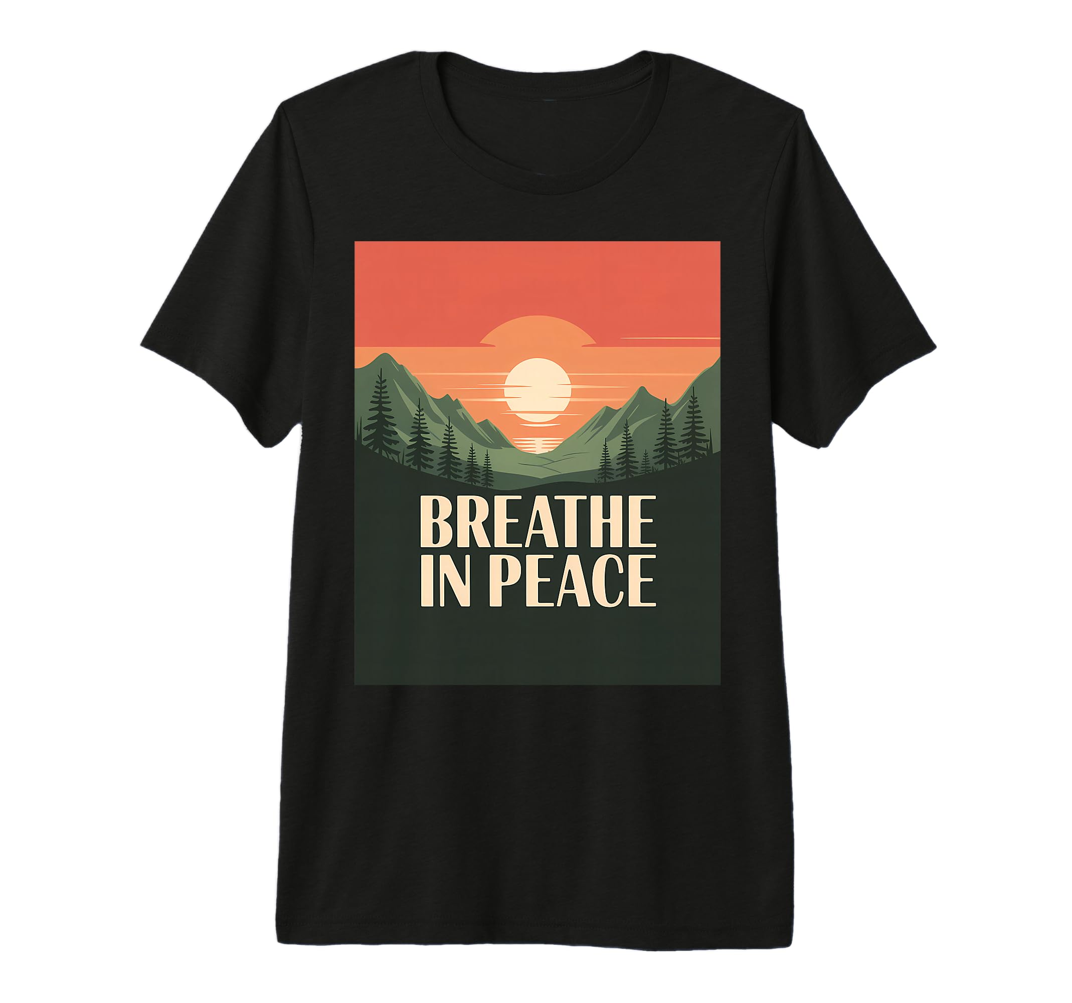 Mindfulness Meditation Mountain Sunrise T-Shirt - Trendy Graphic Men Women - T-Shirt, Sweatshirt, Hoodie