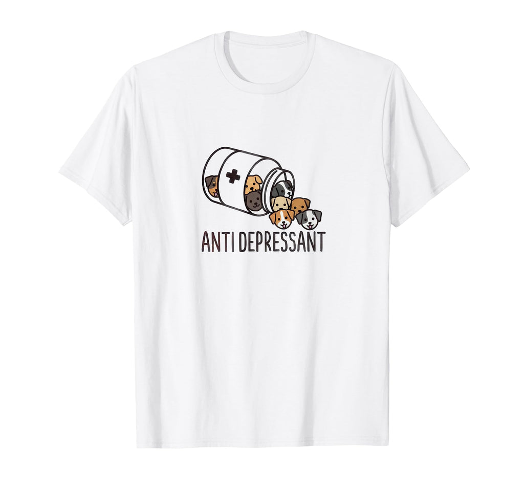 Anti Depressant Dog Pill Bottle T-Shirt - Aesthetic Graphic Men Women - T-Shirt, Sweatshirt, Hoodie