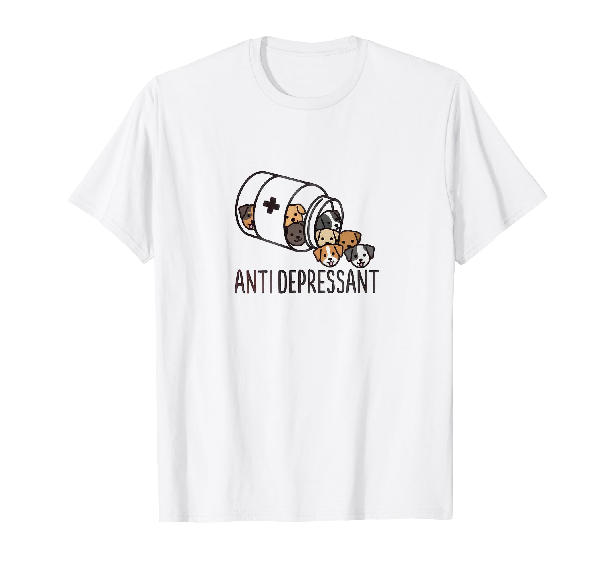 Anti Depressant Dog Pill Bottle T-Shirt - Aesthetic Graphic Men Women - T-Shirt, Sweatshirt, Hoodie