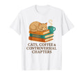 Coffee Cats Banned Books Bookworm T-Shirt - Unique Graphic Unisex - T-Shirt, Sweatshirt, Hoodie