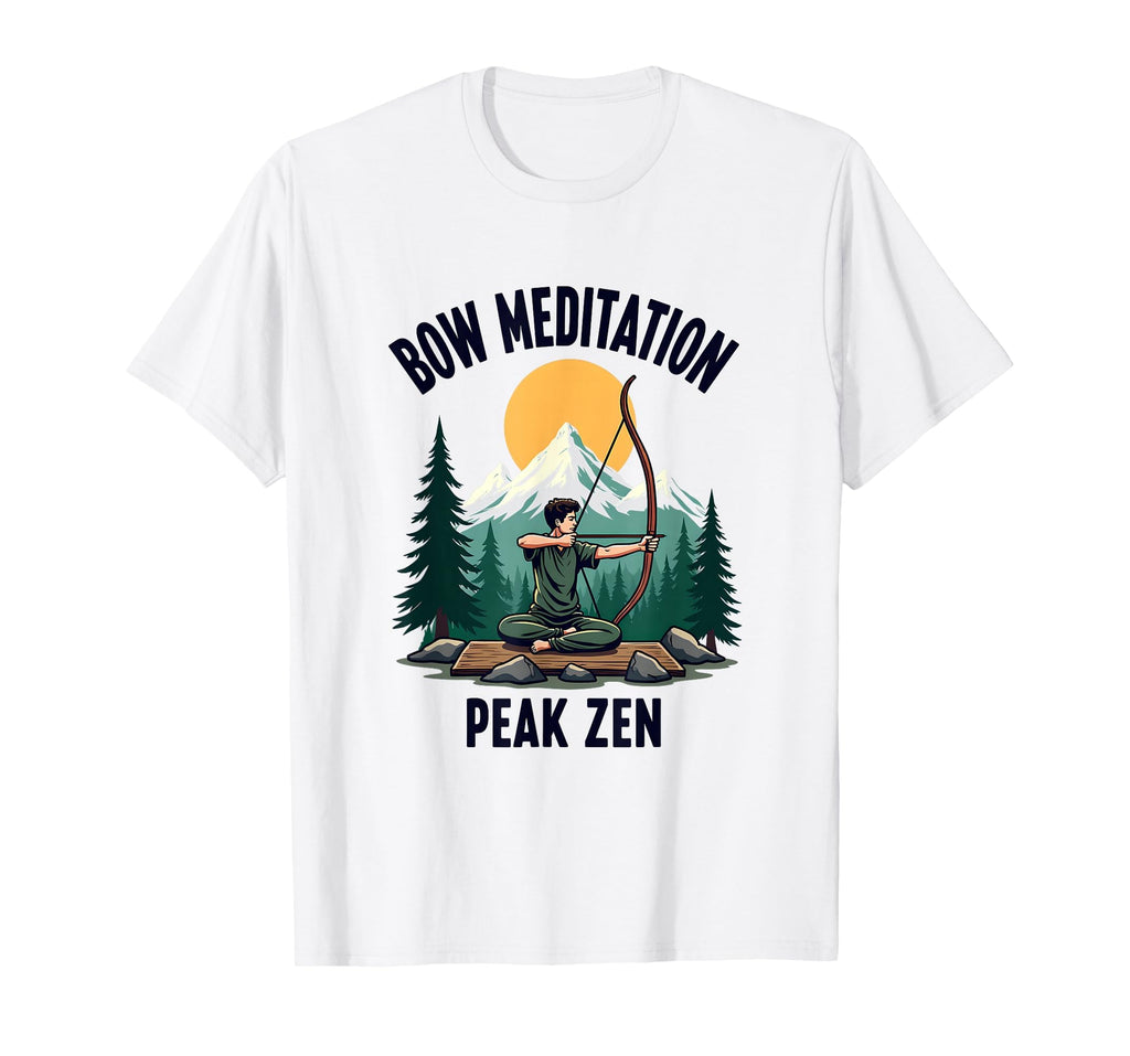 Bow Meditation Peak Zen Mindfulness T-Shirt - Casual Everyday Wear Unisex - T-Shirt, Sweatshirt, Hoodie