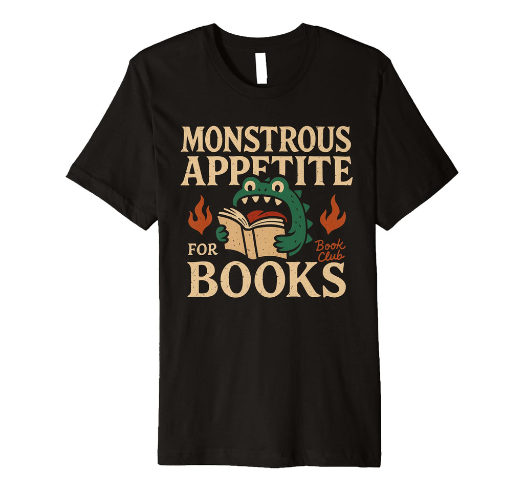 Book Dragon Reading Monster Funny T-Shirt - Minimalist Print Unisex - T-Shirt, Sweatshirt, Hoodie