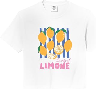 La Vita al Limone Funny Italian Lemon Fruit Summer Aesthetic Comfort Colors Crop Top Unisex T-shirt, Sweatshirt, Hoodie, Long Sleeve Tee - T-Shirt, Sweatshirt, Hoodie