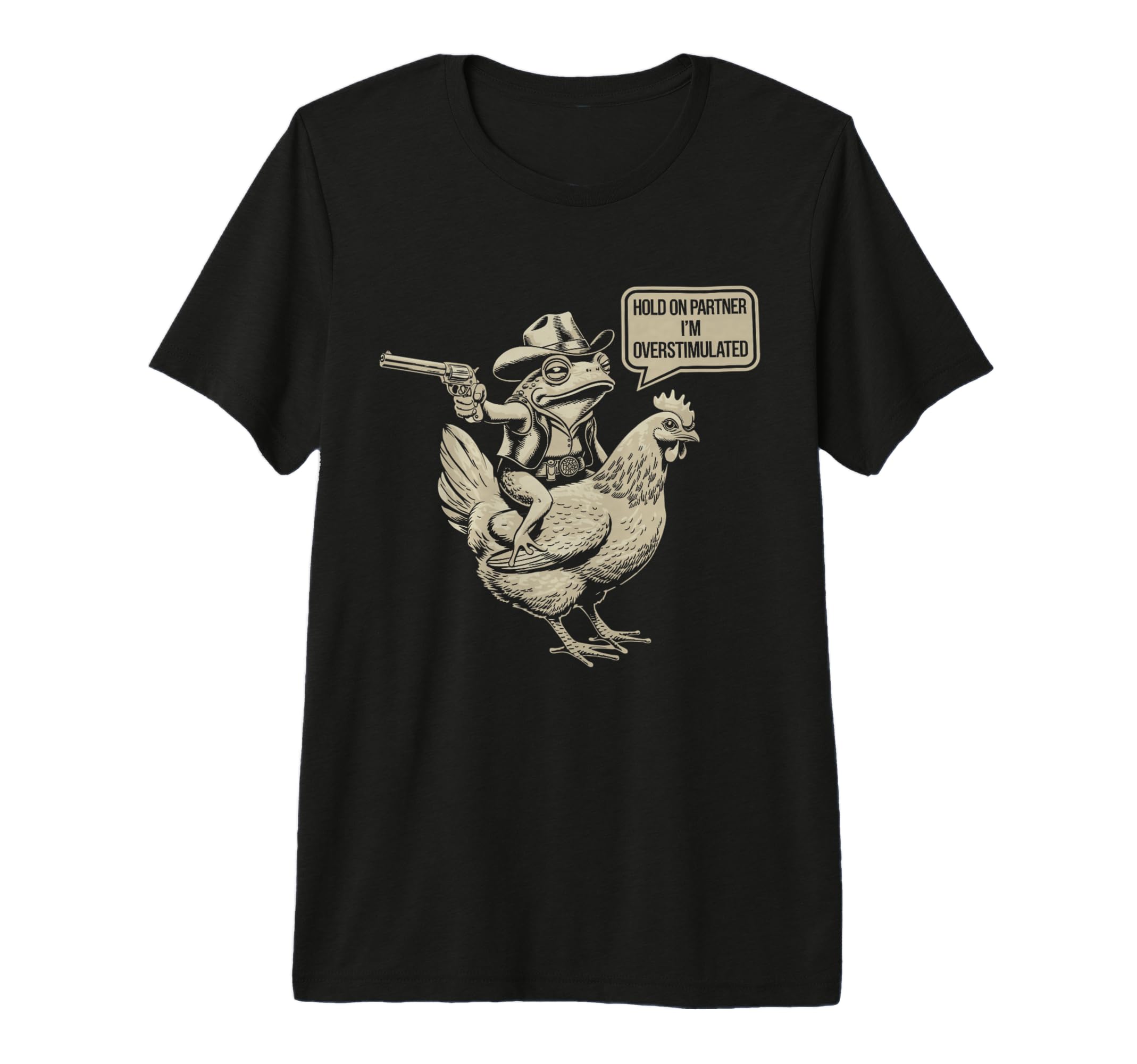 Hold Partner Im Overstimulated T-Shirt - Aesthetic Graphic for Adults - T-Shirt, Sweatshirt, Hoodie