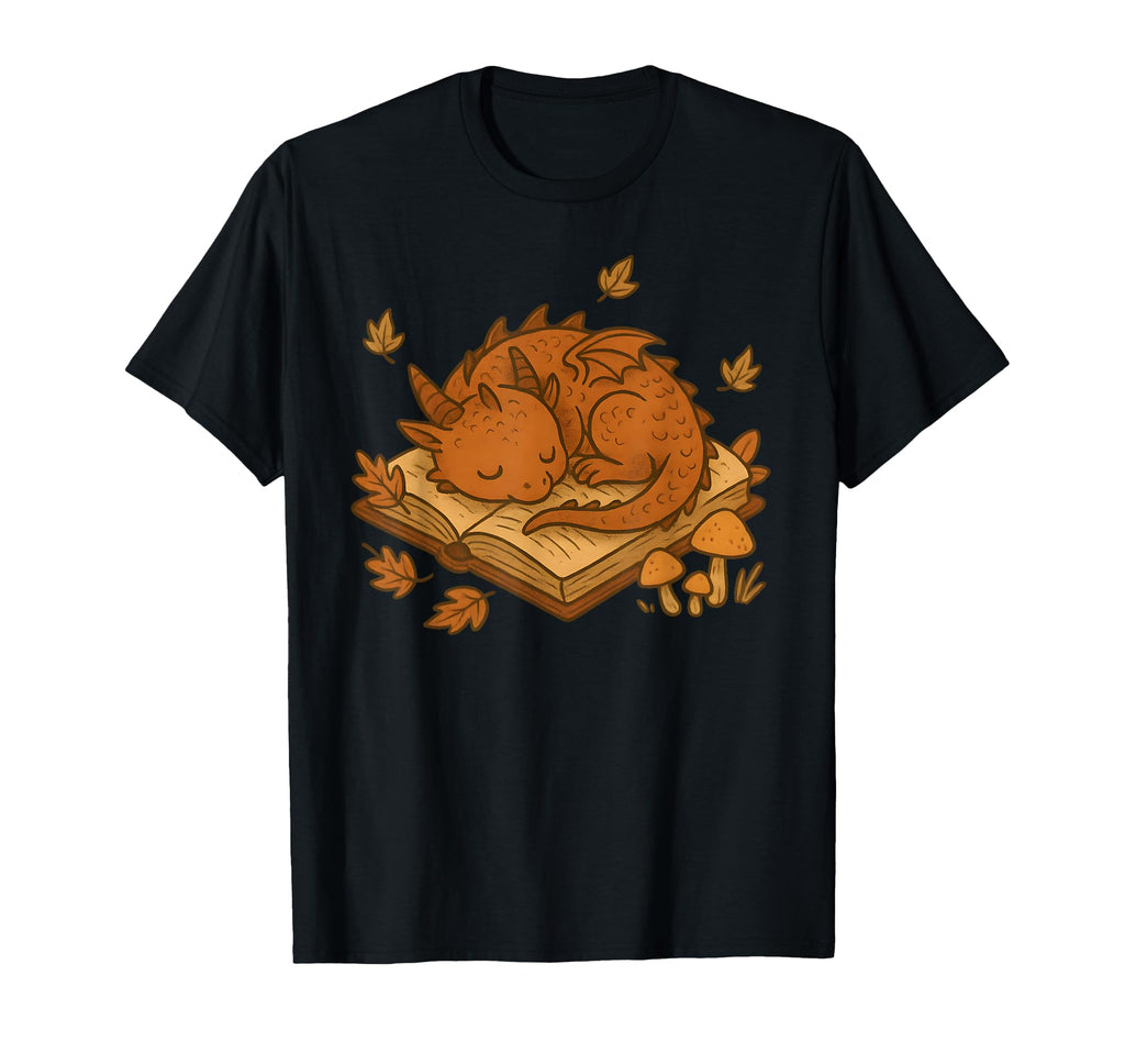 Sleeping Dragon Book Autumn T-Shirt - Casual Everyday Wear Men Women - T-Shirt, Sweatshirt, Hoodie