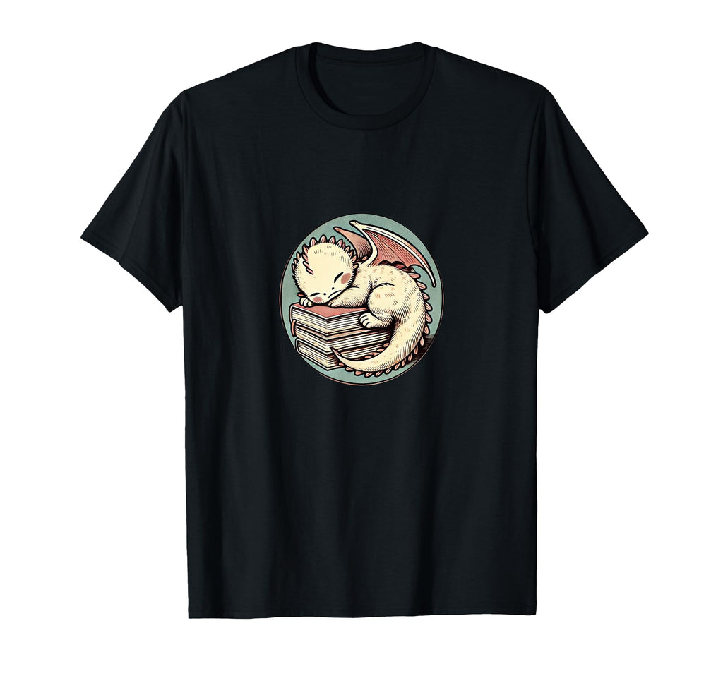 Sleeping Dragon Books Illustration T-Shirt - Streetwear Style Men Women - T-Shirt, Sweatshirt, Hoodie
