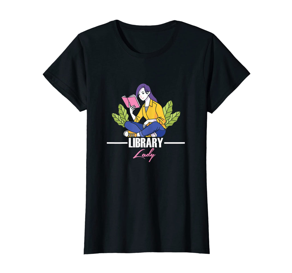 Womens Library Lady Reading Book T-Shirt - Custom Art Print for Adults - T-Shirt, Sweatshirt, Hoodie