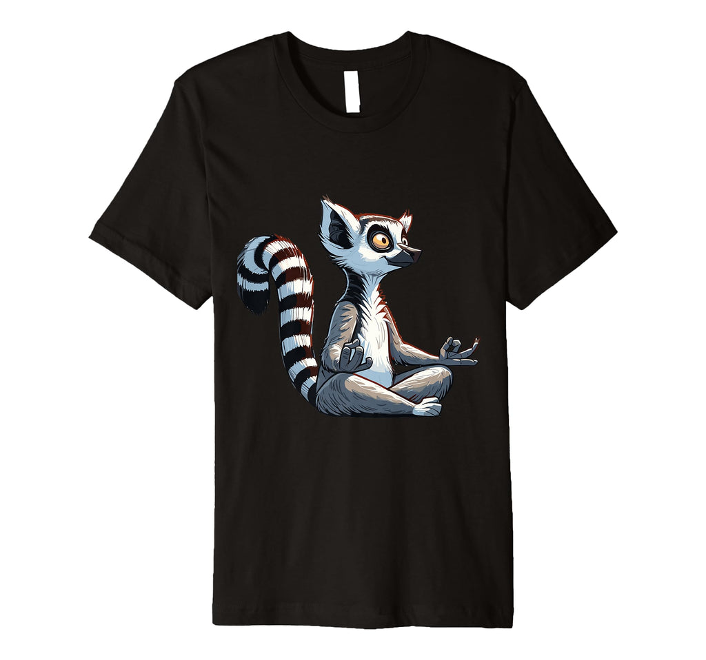 Meditation Lemur Yoga Pose T-Shirt - Fun Novelty Design for Adults - T-Shirt, Sweatshirt, Hoodie