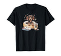 Dachshund Dog Moms Books And Iced T-Shirt - Aesthetic Graphic for Adults - T-Shirt, Sweatshirt, Hoodie