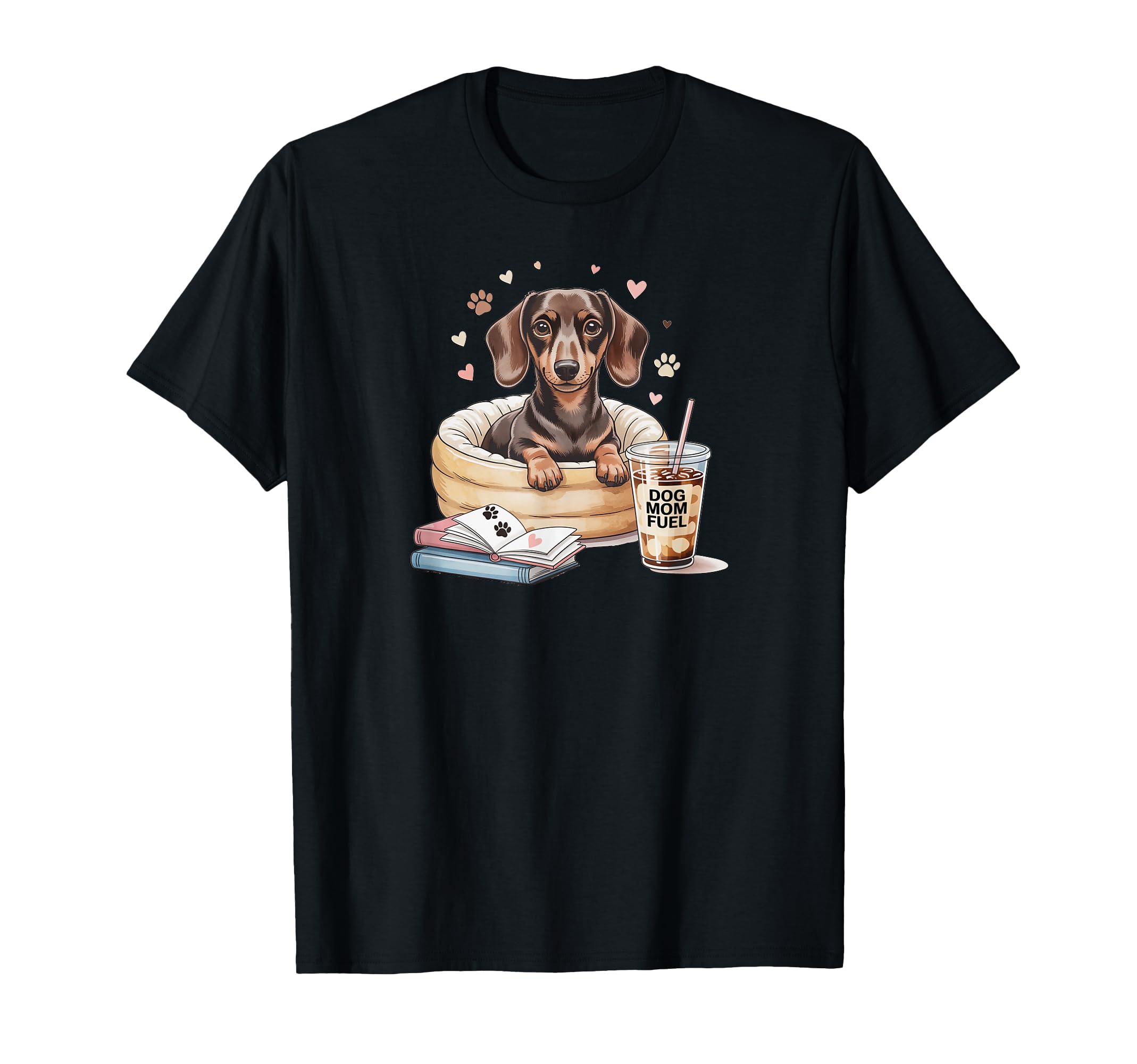 Dachshund Dog Moms Books And Iced T-Shirt - Aesthetic Graphic for Adults - T-Shirt, Sweatshirt, Hoodie