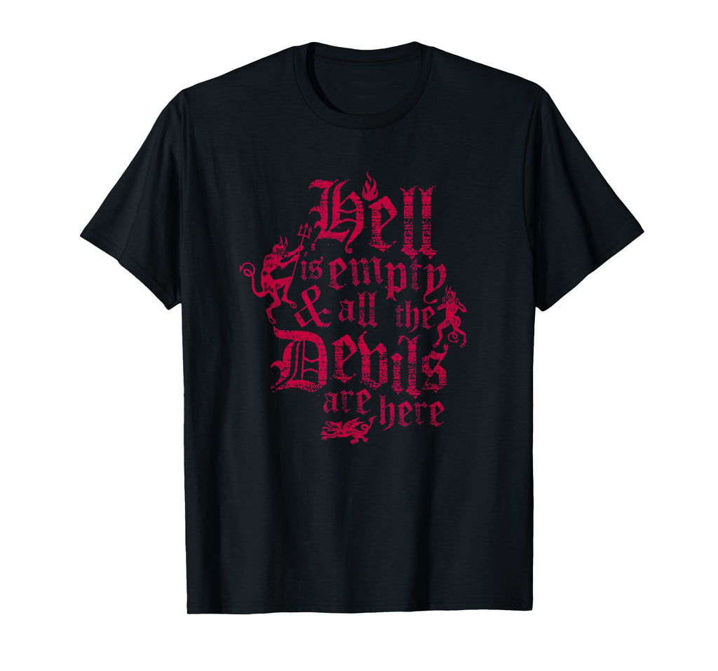 Hell Is Empty Tempest Distressed Gothic T-Shirt - Graphic Print Men Women - T-Shirt, Sweatshirt, Hoodie