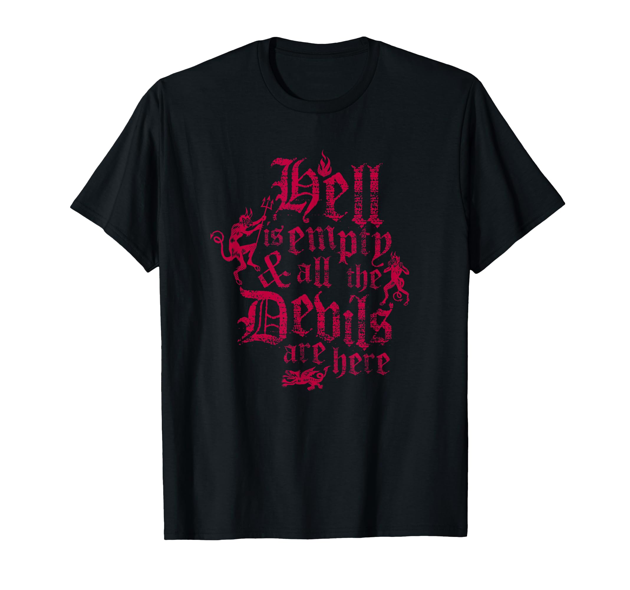 Hell Is Empty Tempest Distressed Gothic T-Shirt - Graphic Print Men Women - T-Shirt, Sweatshirt, Hoodie