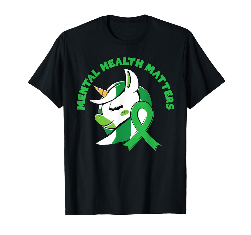 Mental Health Awareness Ribbon Unicorn T-Shirt - Aesthetic Graphic Unisex - T-Shirt, Sweatshirt, Hoodie