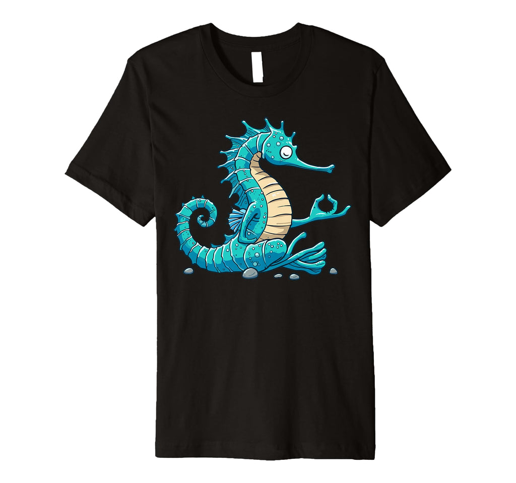 Meditation Seahorse Yoga Pose Relaxing T-Shirt - Trendy Graphic for Adults - T-Shirt, Sweatshirt, Hoodie