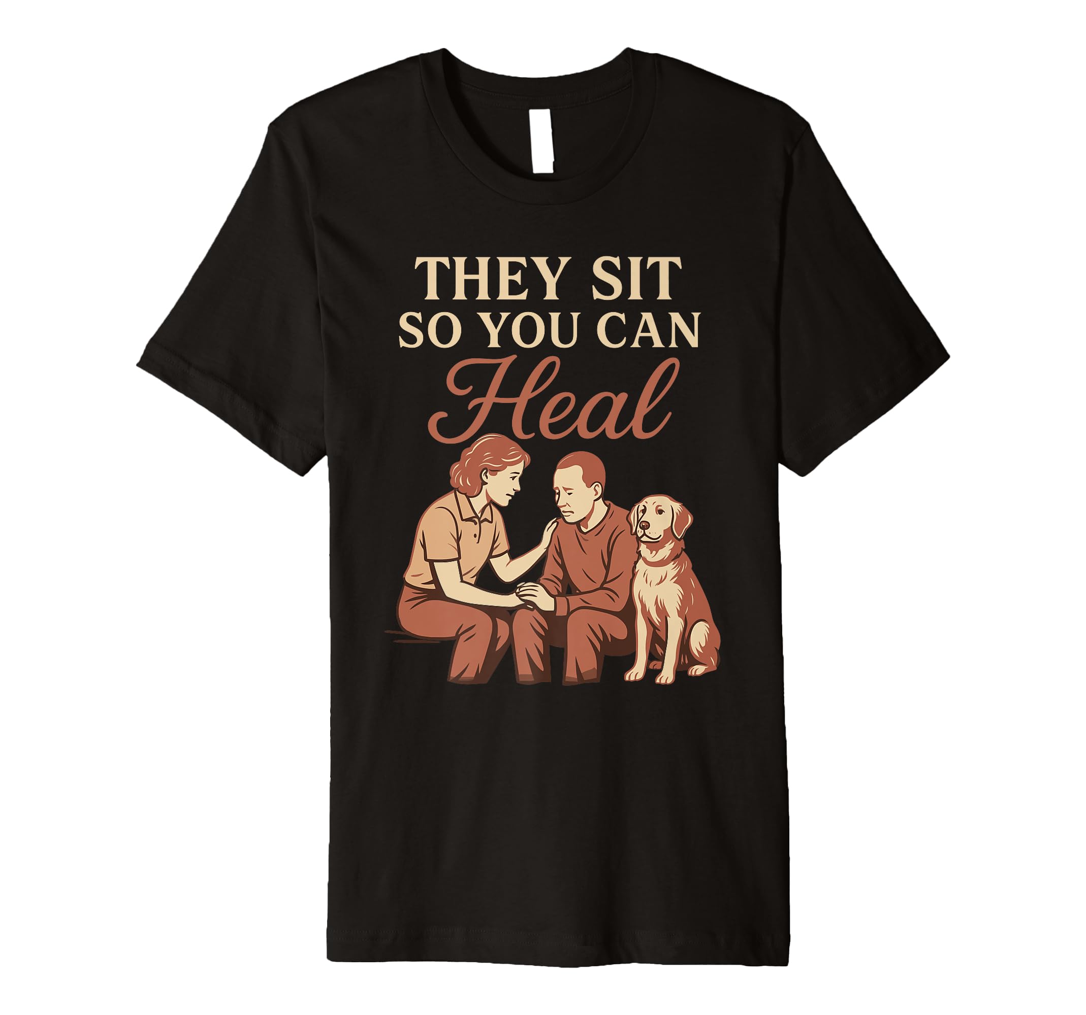 Therapy Dog Emotional Support T-Shirt - Aesthetic Graphic Men Women - T-Shirt, Sweatshirt, Hoodie