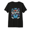 I Love Reading Books Enthusiast Heart Tri T-Shirt - Graphic Print Unisex - T-Shirt, Sweatshirt, Hoodie