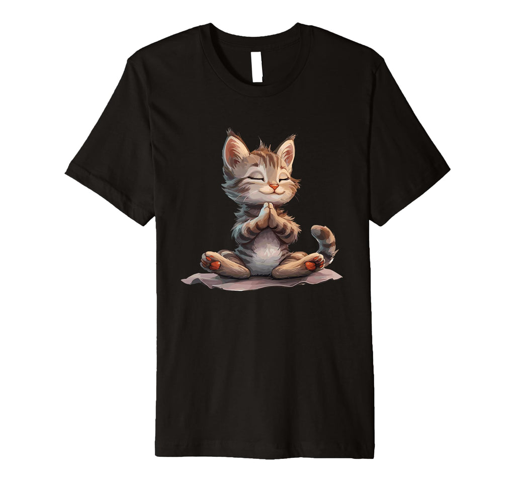 Meditating Cat Peaceful Zen Pose T-Shirt - Minimalist Print for Adults - T-Shirt, Sweatshirt, Hoodie