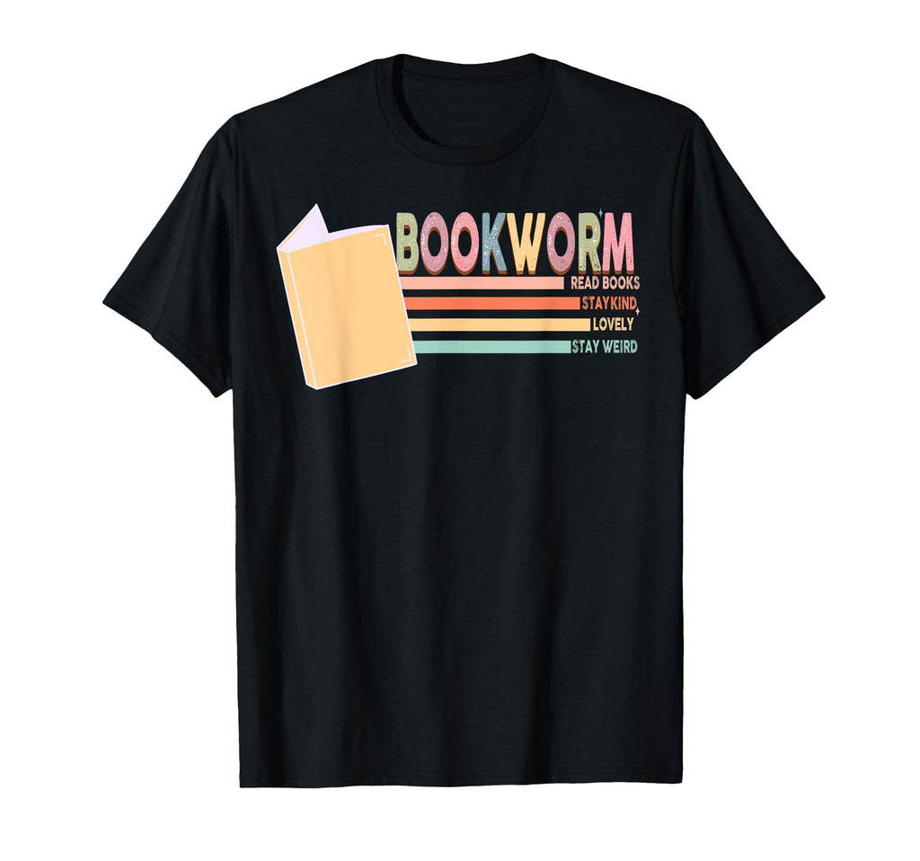 Bookworm Colorful Rainbow Book Lover T-Shirt - Trendy Graphic Unisex - T-Shirt, Sweatshirt, Hoodie