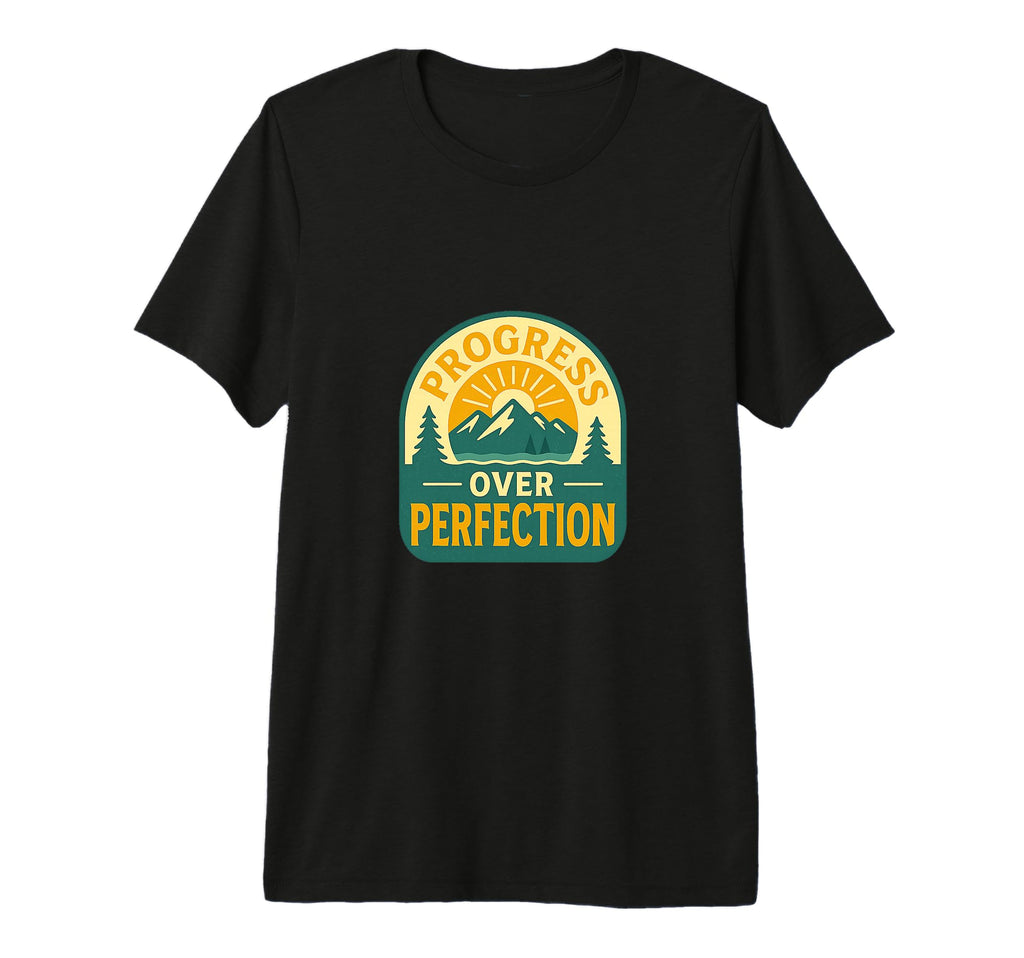 Progress Over Perfection Motivational T-Shirt - Unique Graphic for Adults - T-Shirt, Sweatshirt, Hoodie