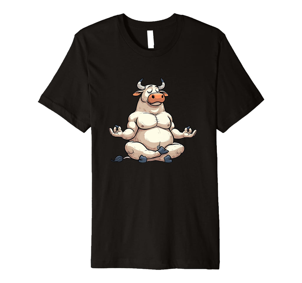 Meditation Bull Yoga Pose Relaxing T-Shirt - Trendy Graphic for Adults - T-Shirt, Sweatshirt, Hoodie