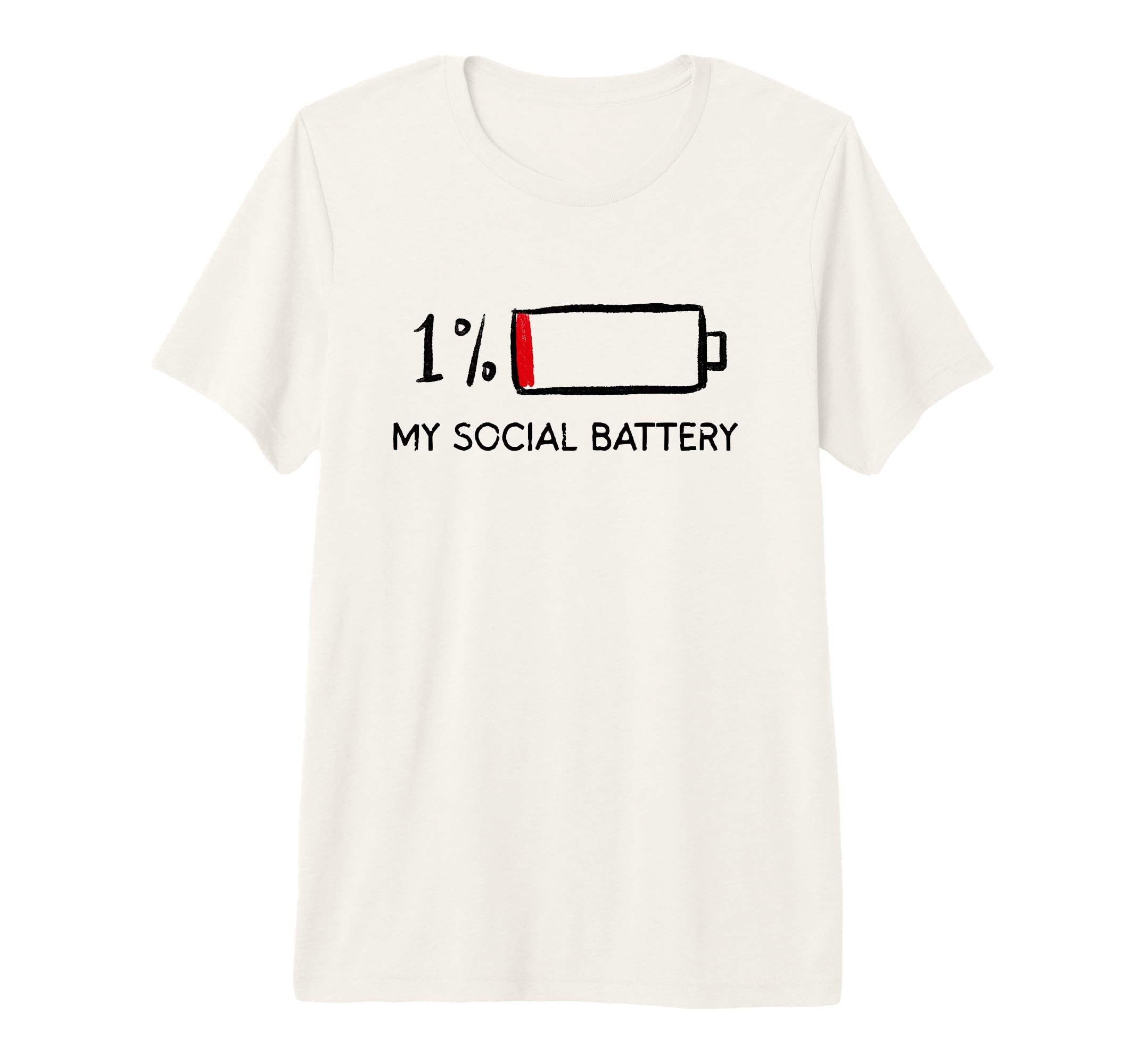 Funny Introvert Social Battery Low Tri T-Shirt - Unique Graphic Unisex - T-Shirt, Sweatshirt, Hoodie