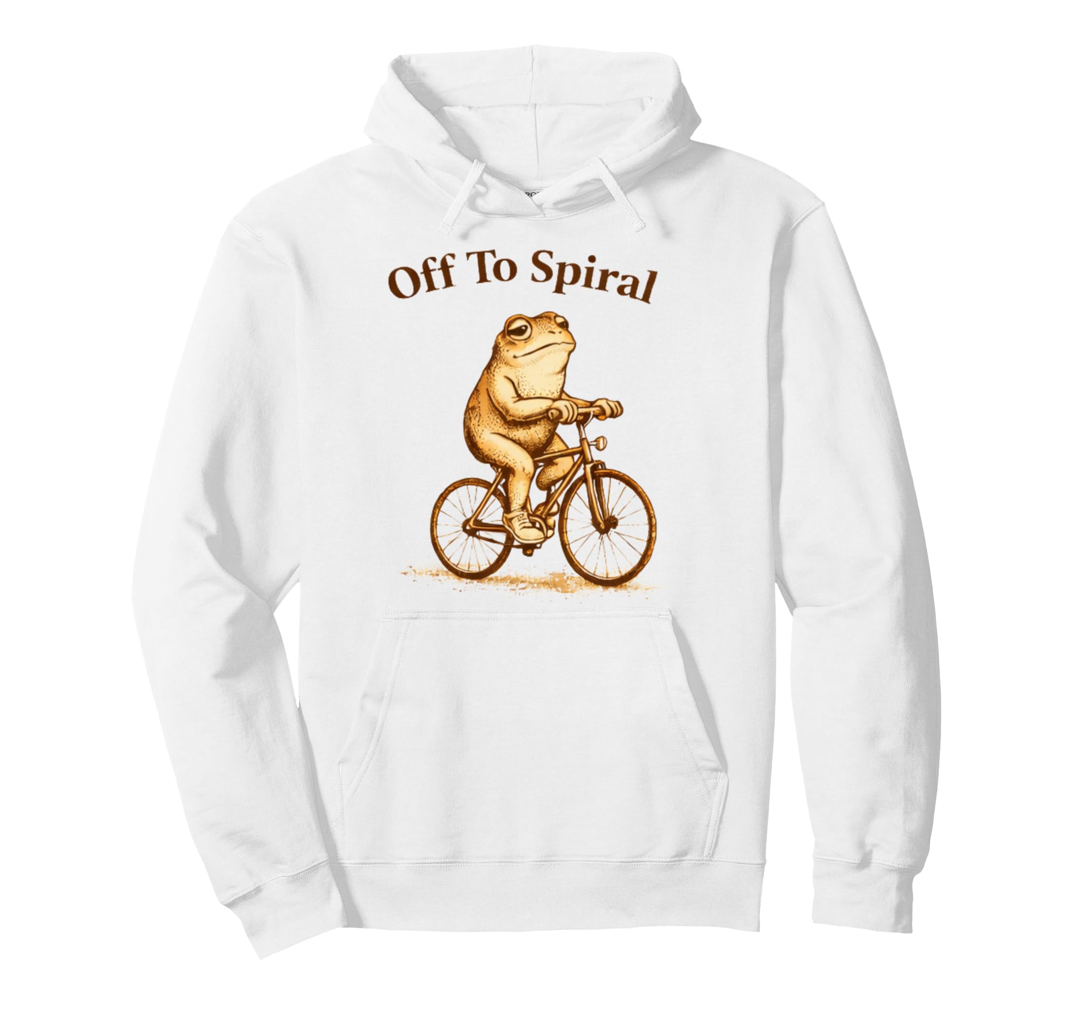 Off To Spiral Funny Frog Bicycle Meme Hoodie - Aesthetic Graphic Unisex - T-Shirt, Sweatshirt, Hoodie