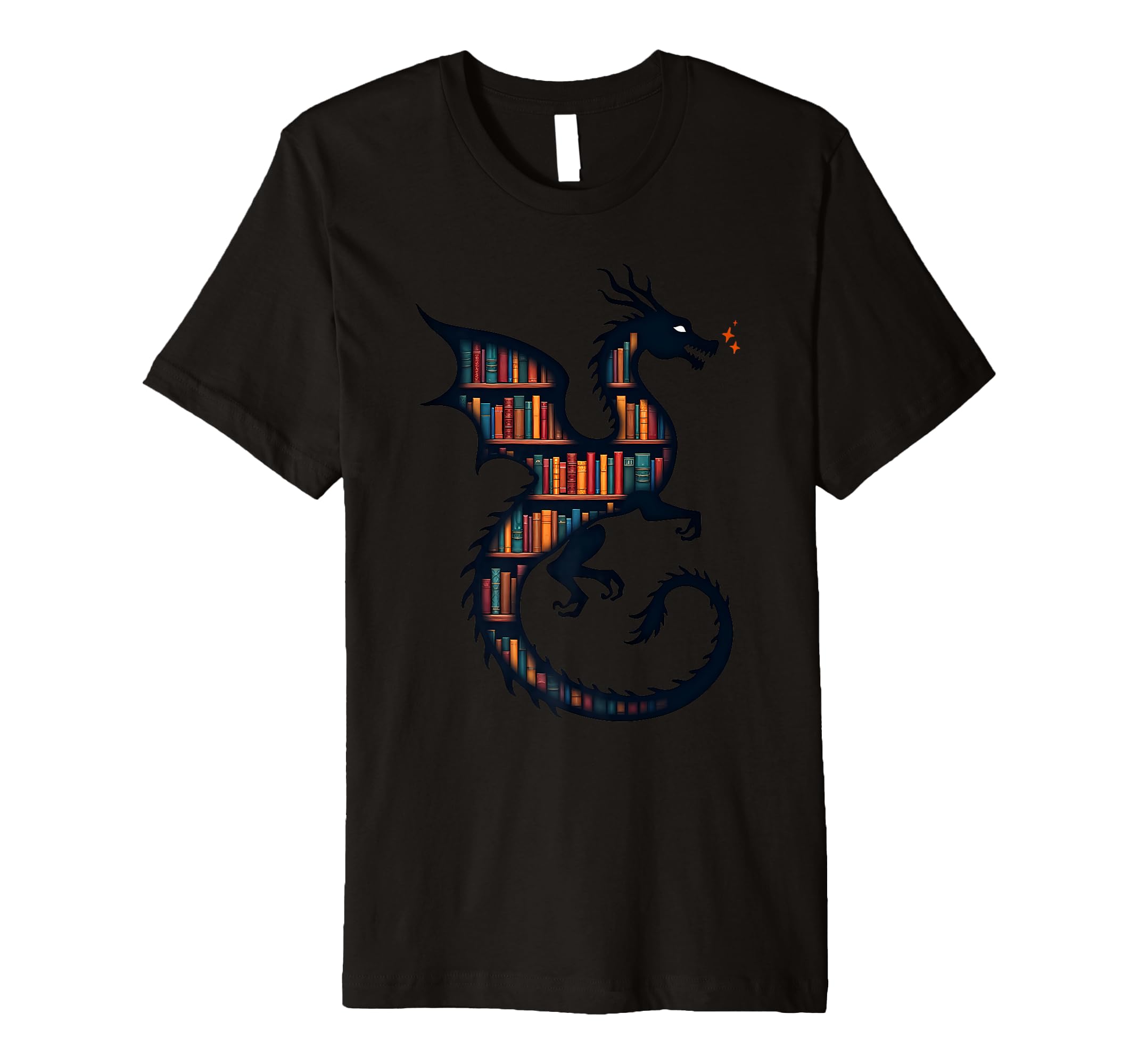Book Lover Bookworm Reading Books Dragon T-Shirt - Minimalist Print Unisex - T-Shirt, Sweatshirt, Hoodie