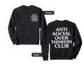 Anti Social Overthinkers Club Sweatshirt - Unique Graphic for Adults - T-Shirt, Sweatshirt, Hoodie