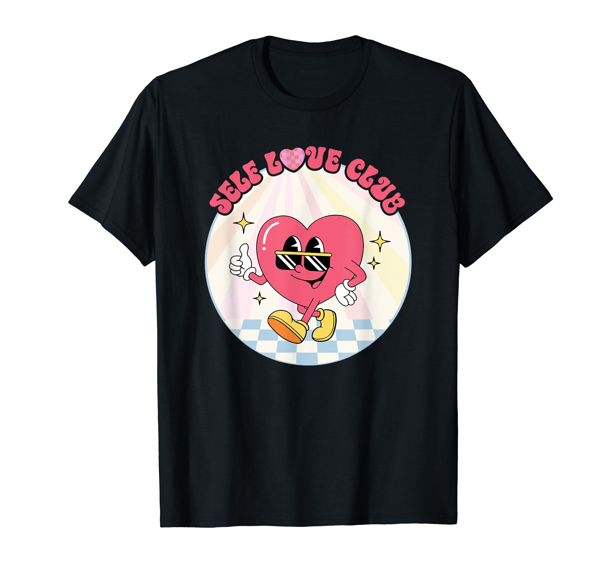Self Love Club Funny Candy Heart Happy T-Shirt - Graphic Print Men Women - T-Shirt, Sweatshirt, Hoodie