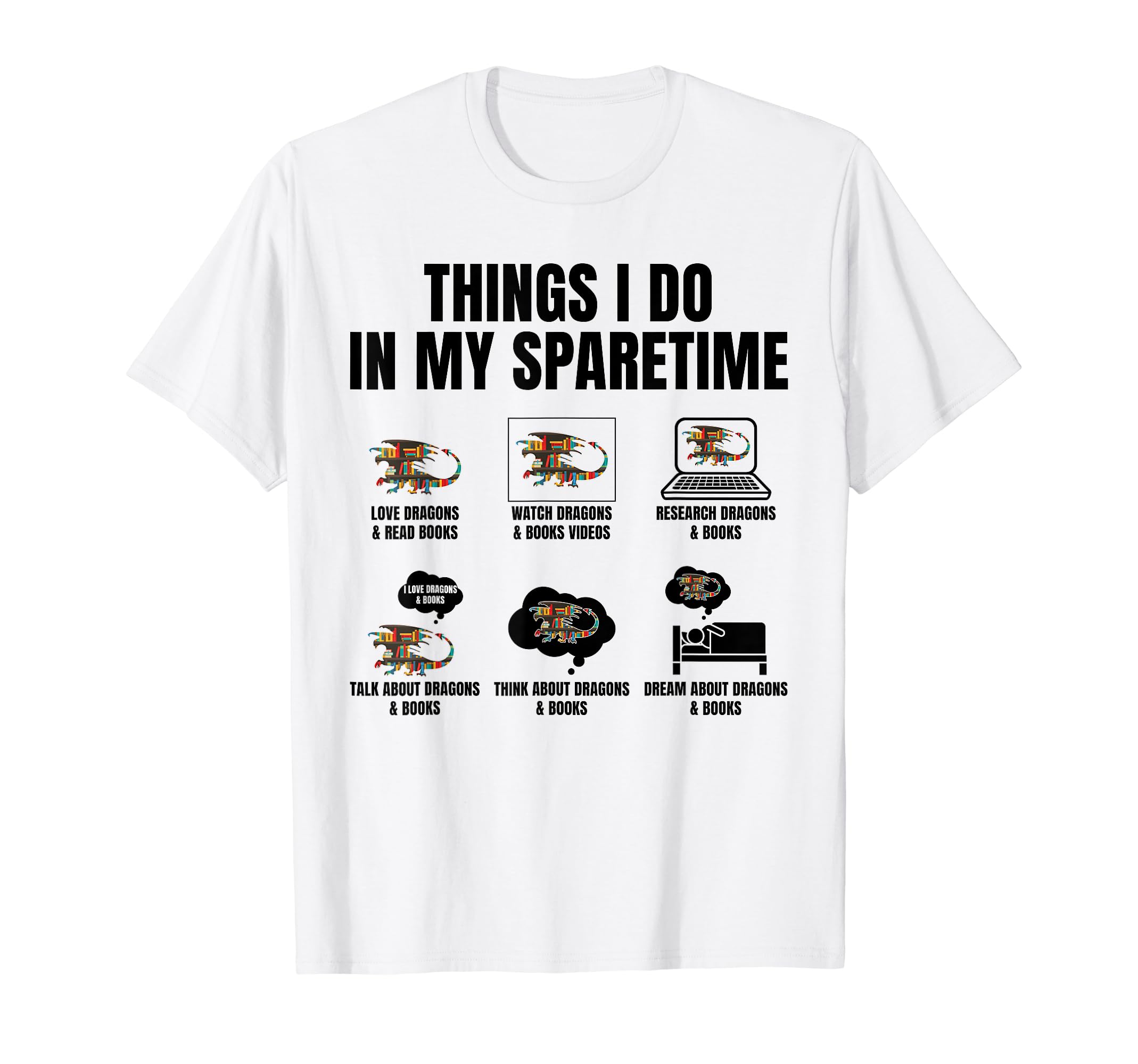 Things I Do Sparetime Love Dragons T-Shirt - Aesthetic Graphic for Adults - T-Shirt, Sweatshirt, Hoodie