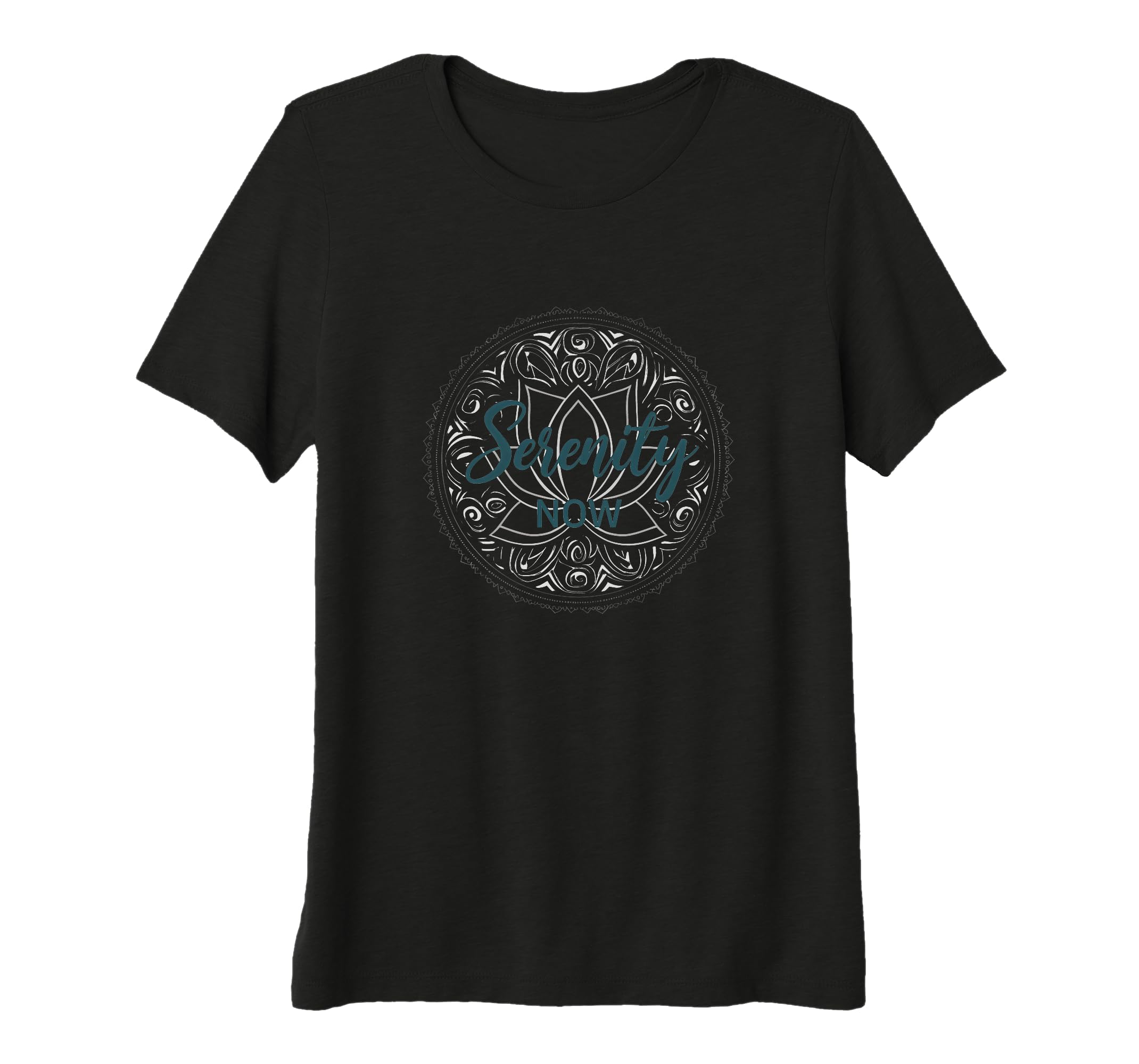Serenity Now Zen Lotus Mandala Meditation T-Shirt - Unique Graphic Unisex - T-Shirt, Sweatshirt, Hoodie