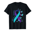 Ribbon Butterfly Suicide Awareness Mental T-Shirt - Novelty Apparel Unisex - T-Shirt, Sweatshirt, Hoodie