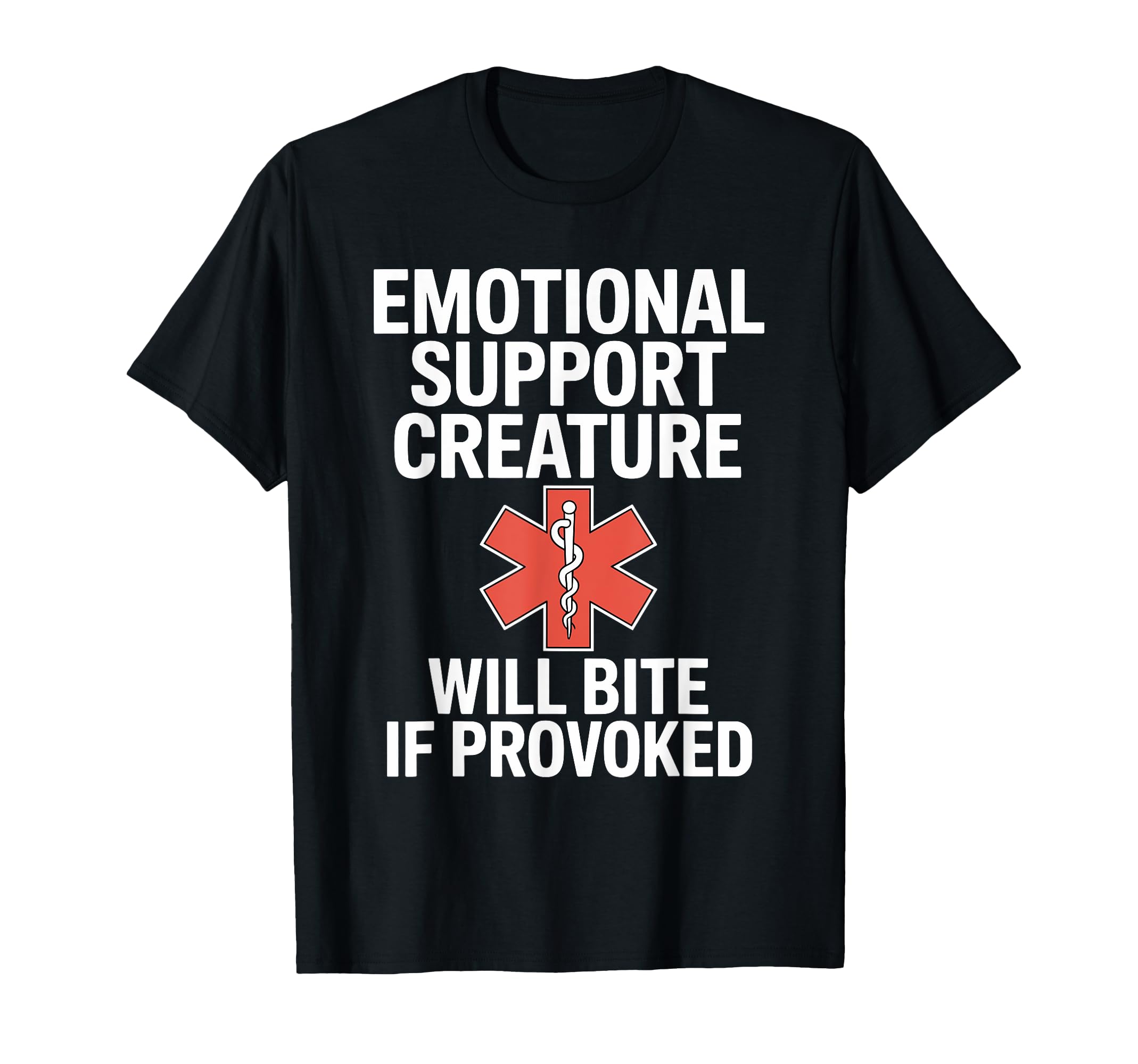Emotional Support Creature Will Bite T-Shirt - Aesthetic Graphic Unisex - T-Shirt, Sweatshirt, Hoodie