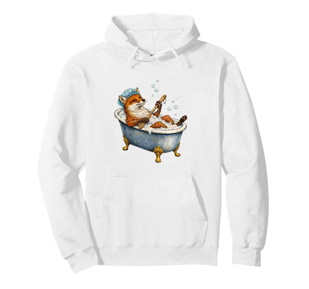 Funny Relaxing Fox Bathtub Cozy Self Hoodie - Custom Art Print Men Women - T-Shirt, Sweatshirt, Hoodie