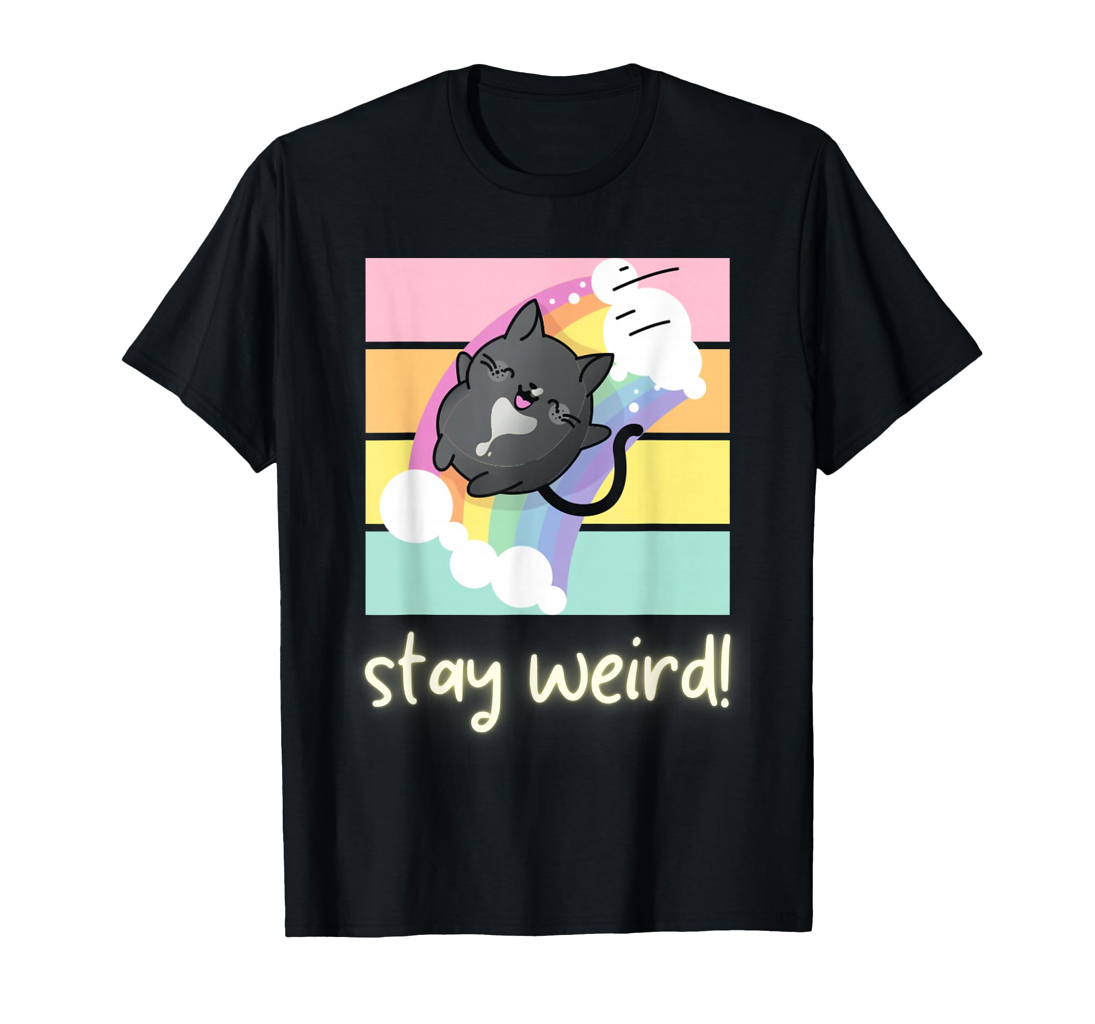 Stay Weird Cat Neurodivergent Pride T-Shirt - Custom Art Print Unisex - T-Shirt, Sweatshirt, Hoodie