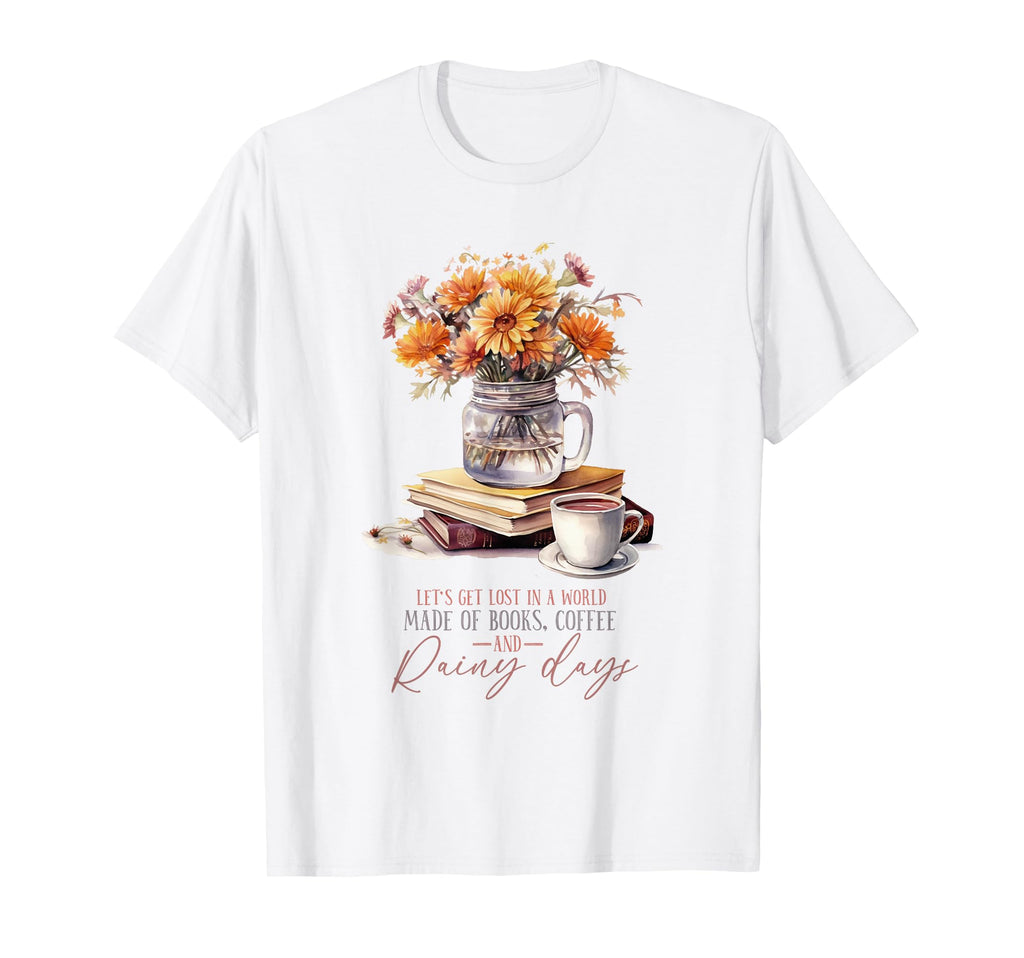 Reading Books Coffee Autumn Vibes Cozy T-Shirt - Trendy Graphic Unisex - T-Shirt, Sweatshirt, Hoodie