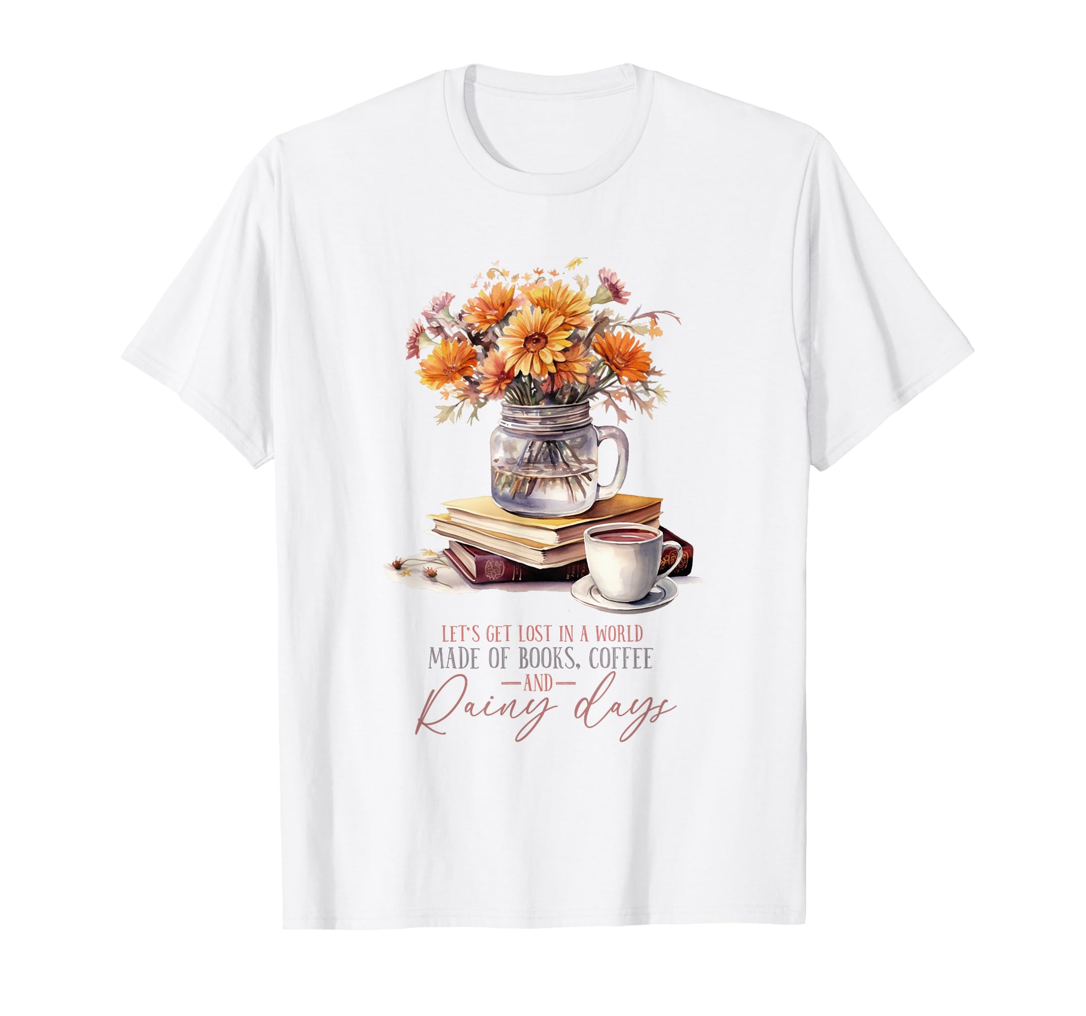 Reading Books Coffee Autumn Vibes Cozy T-Shirt - Trendy Graphic Unisex - T-Shirt, Sweatshirt, Hoodie