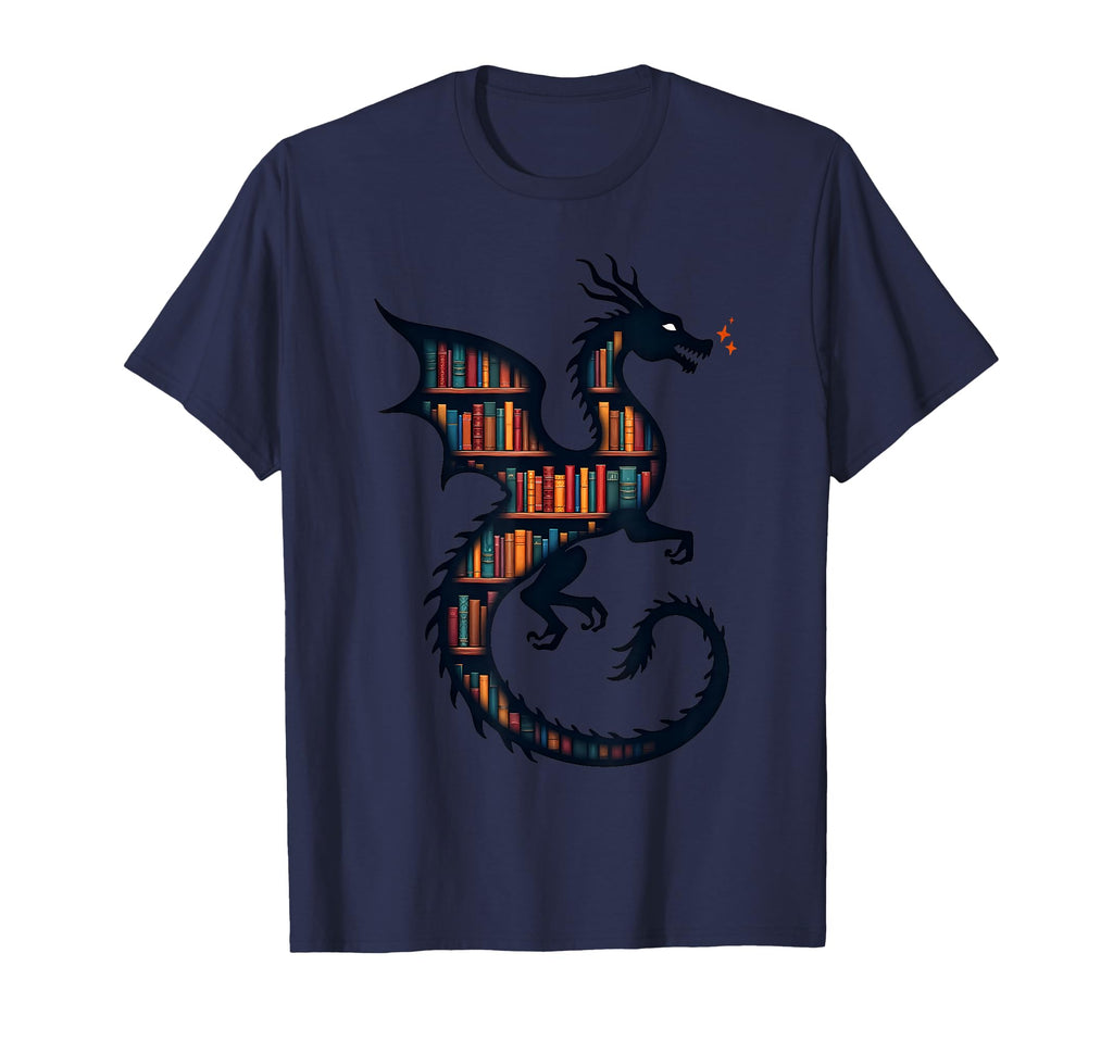 Book Lover Bookworm Reading Books Dragon T-Shirt - Unique Graphic Men Women - T-Shirt, Sweatshirt, Hoodie