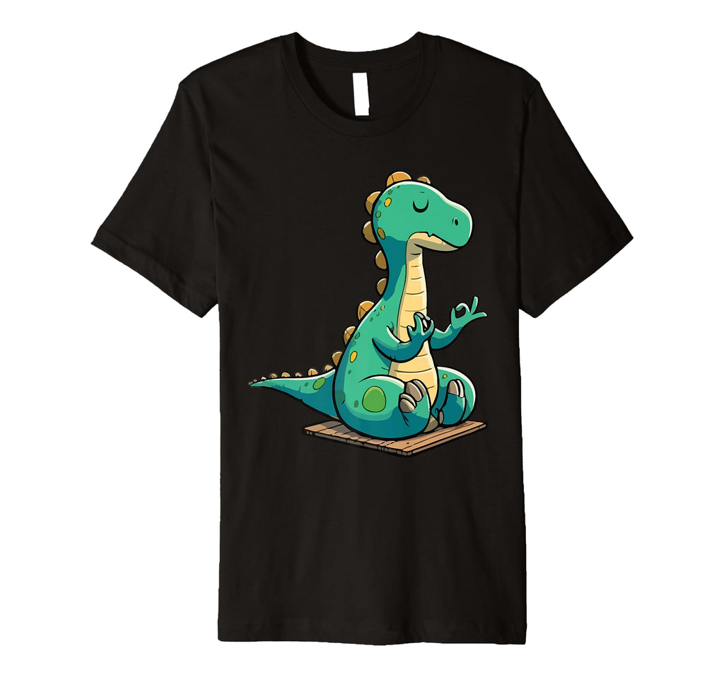 Meditation Dinosaur Yoga Pose Relaxing T-Shirt - Novelty Apparel Unisex - T-Shirt, Sweatshirt, Hoodie