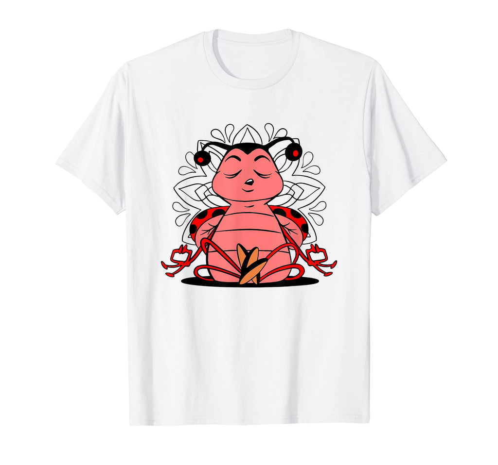 Meditating Ladybug Doing Yoga T-Shirt - Fun Novelty Design for Adults - T-Shirt, Sweatshirt, Hoodie