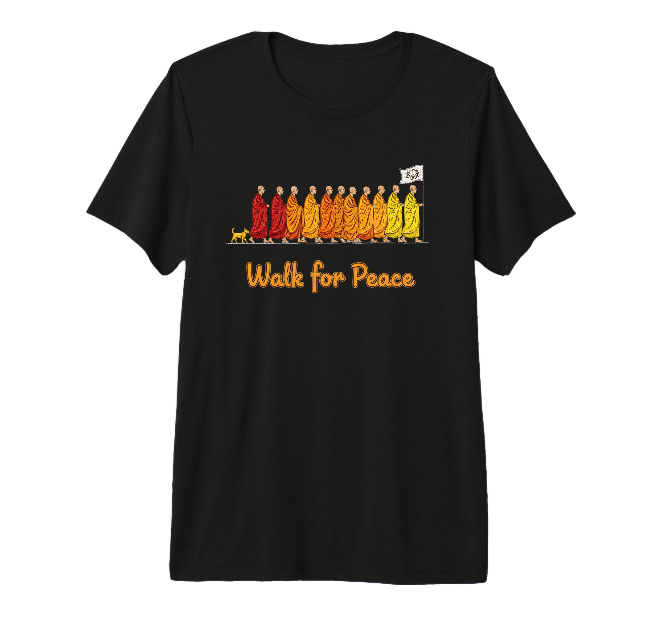 Walk Peace Buddhist Monks Parade T-Shirt - Novelty Apparel Men Women - T-Shirt, Sweatshirt, Hoodie