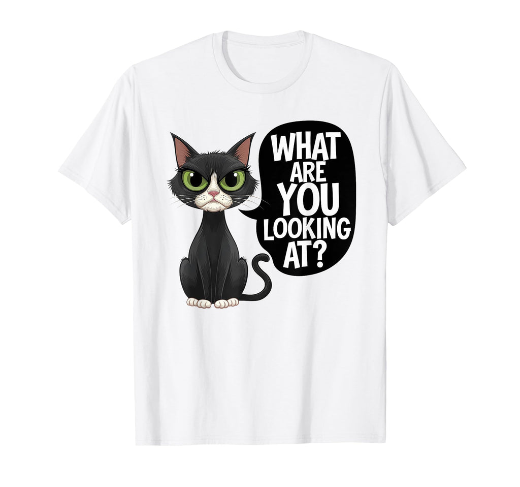 Sarcastic Angry Black Cat Antisocial T-Shirt - Custom Art Print Unisex - T-Shirt, Sweatshirt, Hoodie