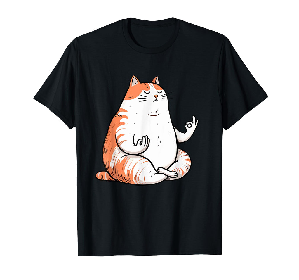 Meditation Cat Yoga Pose Relaxing Animal T-Shirt - Trendy Graphic Unisex - T-Shirt, Sweatshirt, Hoodie