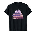 Sleeping Dragon Stacked Books Readers T-Shirt - Novelty Apparel Unisex - T-Shirt, Sweatshirt, Hoodie