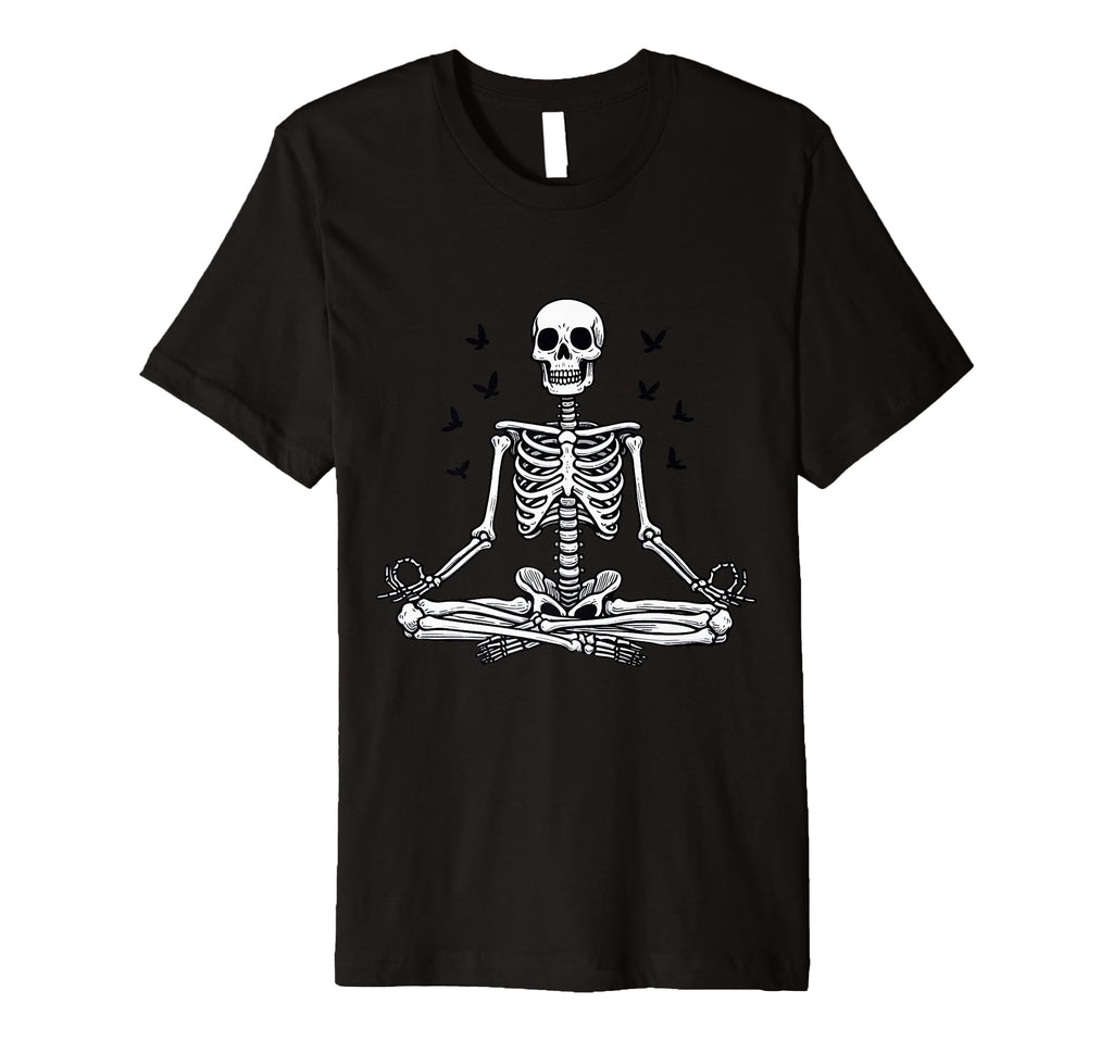 Meditation Skeleton Yoga Pose T-Shirt - Fun Novelty Design Men Women - T-Shirt, Sweatshirt, Hoodie