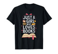 Just Who Loves Books Worm Library Crew T-Shirt - Minimalist Print Unisex - T-Shirt, Sweatshirt, Hoodie