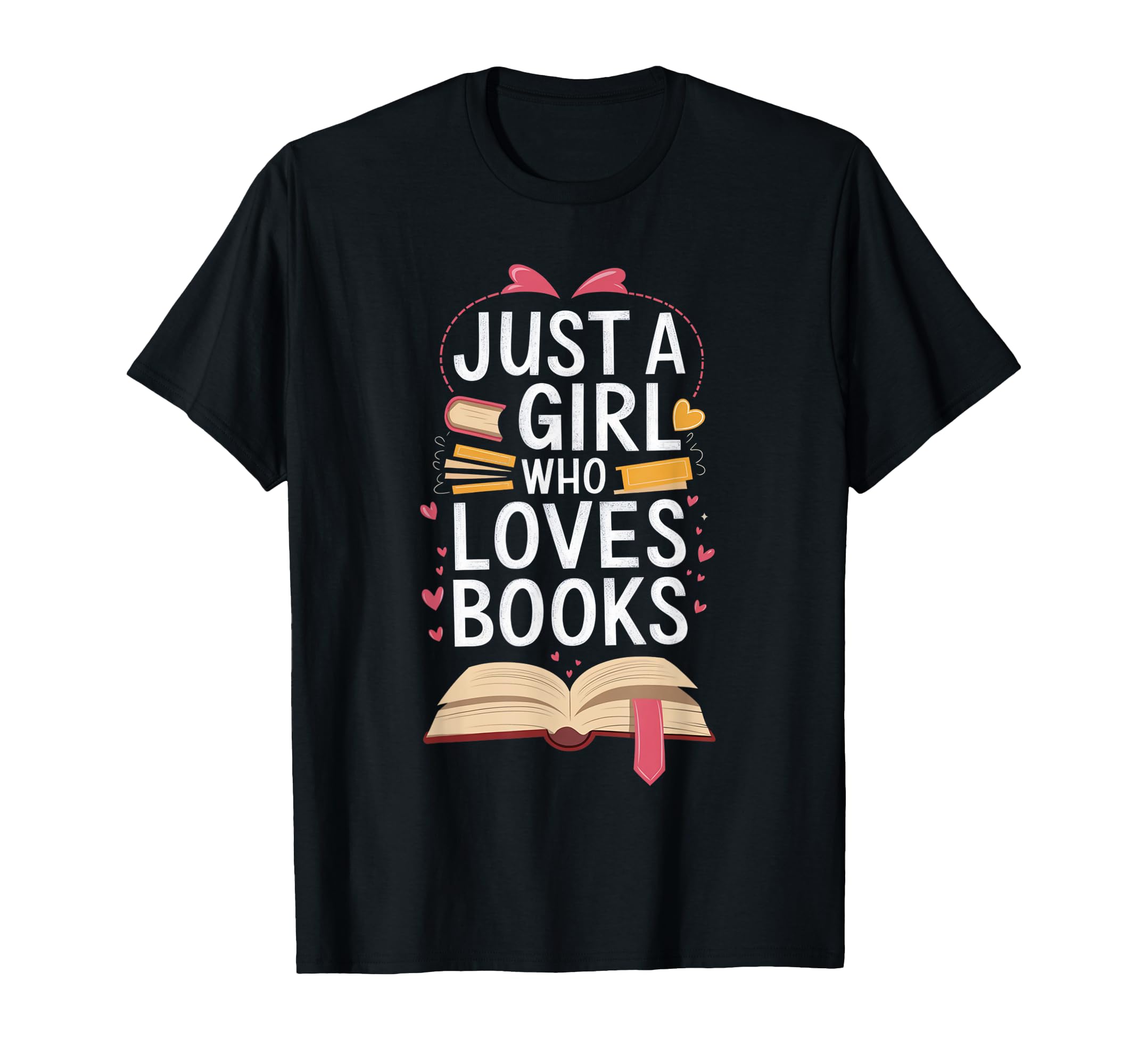 Just Who Loves Books Worm Library Crew T-Shirt - Minimalist Print Unisex - T-Shirt, Sweatshirt, Hoodie