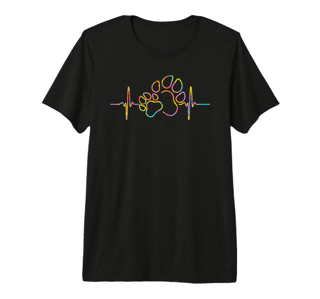 Dog Paw Heartbeat Tri Blend T-Shirt - Casual Everyday Wear Men Women - T-Shirt, Sweatshirt, Hoodie