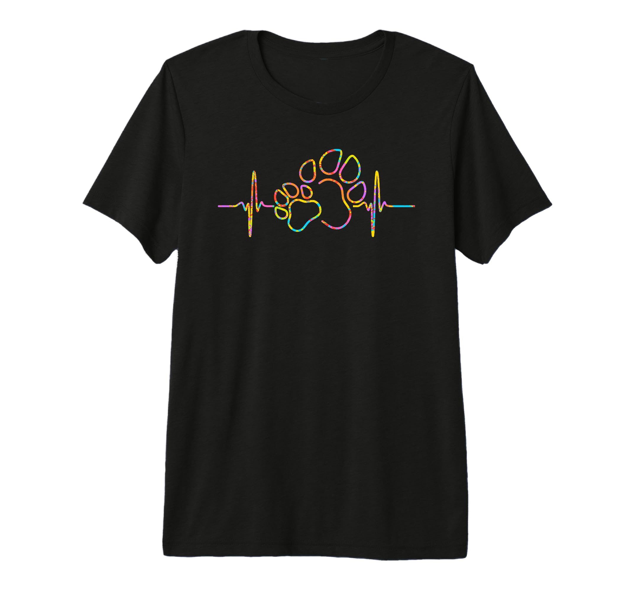 Dog Paw Heartbeat Tri Blend T-Shirt - Casual Everyday Wear Men Women - T-Shirt, Sweatshirt, Hoodie